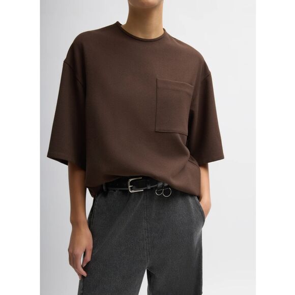 Tibi Tops - Tibi Mica Crepe Easy T-Shirt